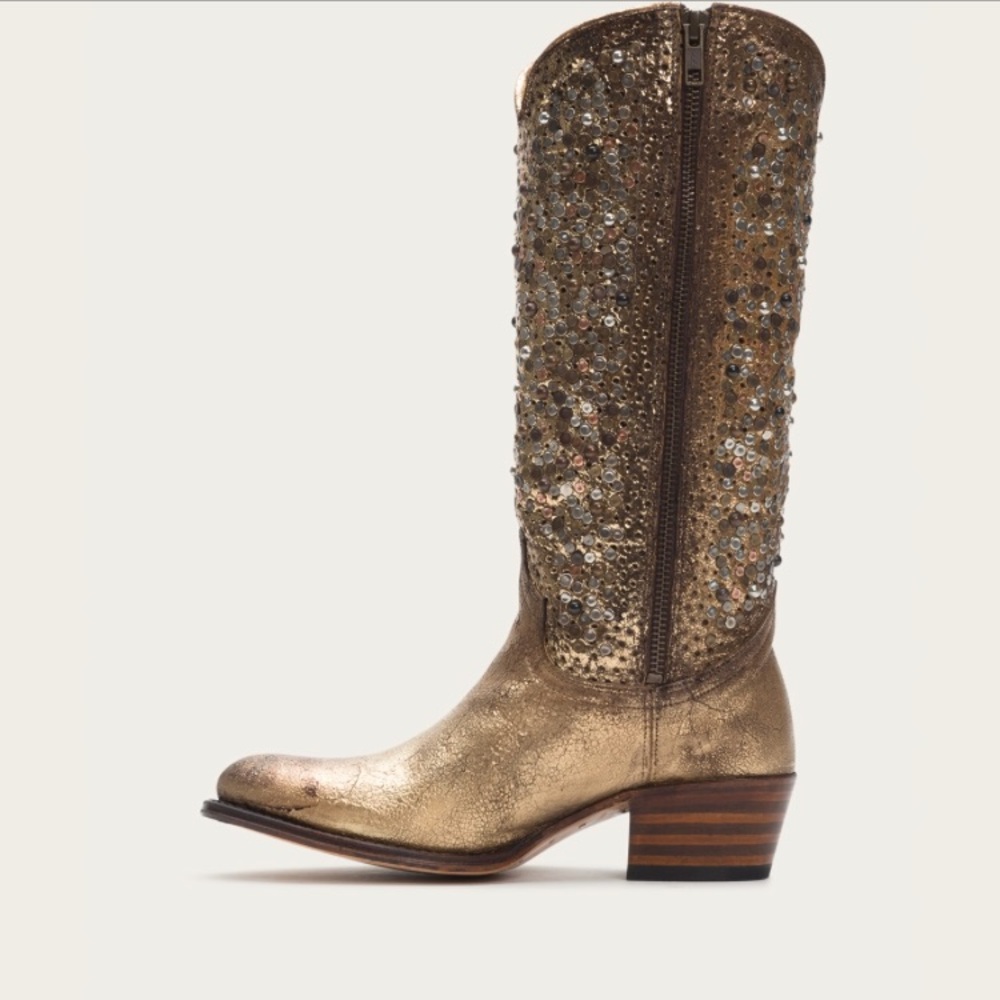🖤Frye Deborah tall studded gold boot 🖤